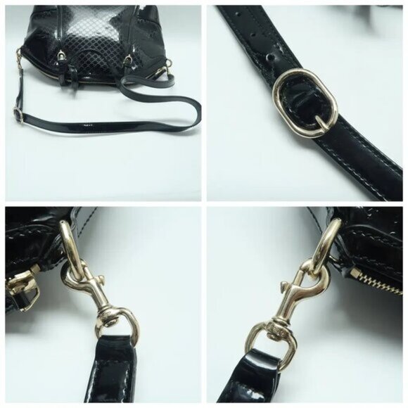 GUCCI Dome Black Leather Satchel 593-061925 - Picture 6 of 11